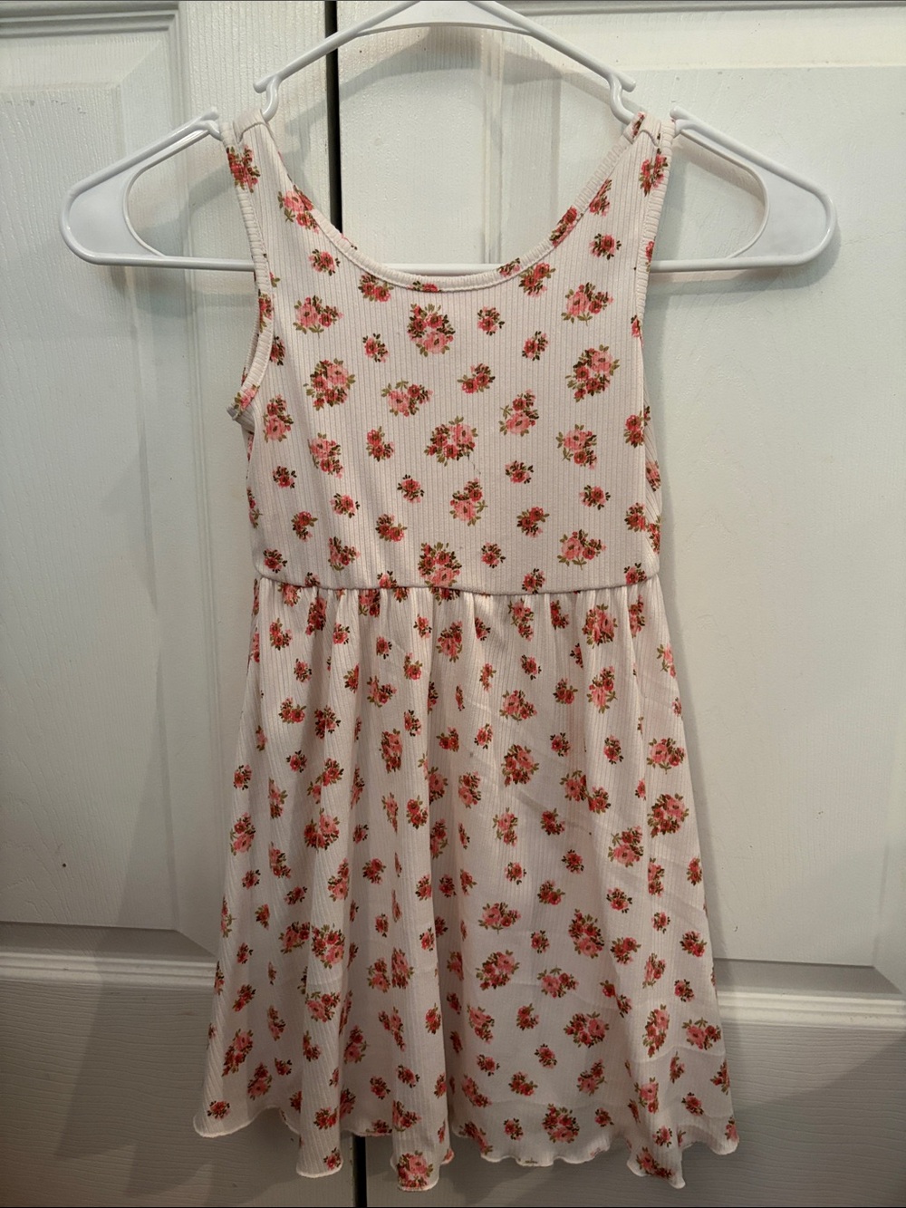 Girls' Cream Floral Dress - Lightweight Summer Dress